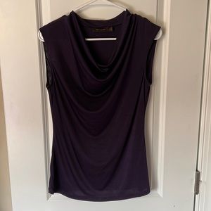 Deep purple limited swoop neck sleeveless shirt